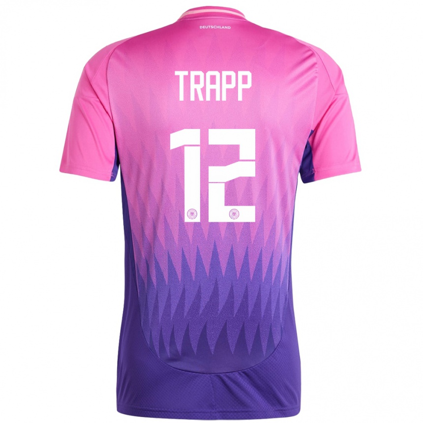 Vaikiškas Vokietija Kevin Trapp #12 Rožinė Violetinė Išvykos Marškinėliai 24-26 T-Shirt