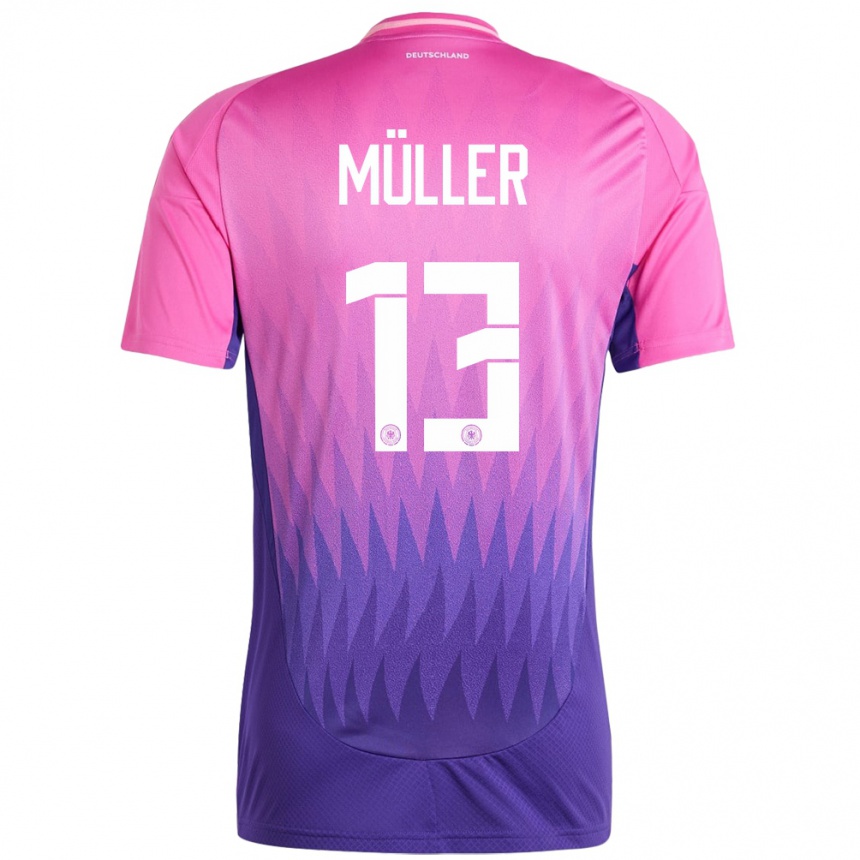 Vaikiškas Vokietija Thomas Muller #13 Rožinė Violetinė Išvykos Marškinėliai 24-26 T-Shirt