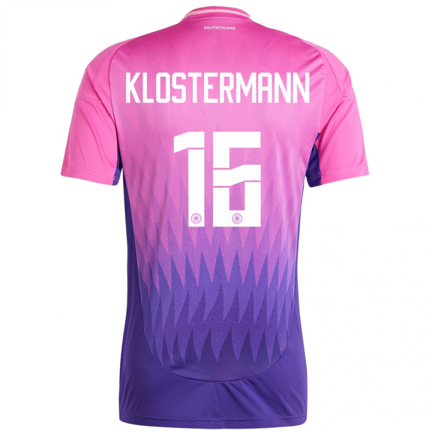 Vaikiškas Vokietija Lukas Klostermann #16 Rožinė Violetinė Išvykos Marškinėliai 24-26 T-Shirt