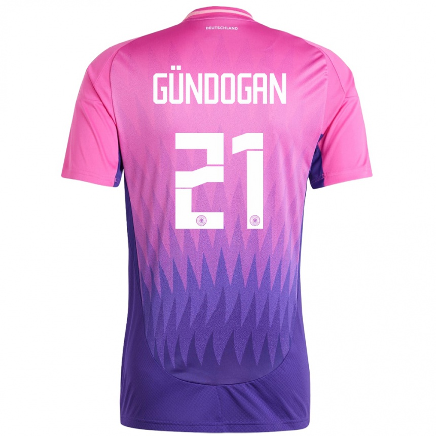 Vaikiškas Vokietija Ilkay Gundogan #21 Rožinė Violetinė Išvykos Marškinėliai 24-26 T-Shirt