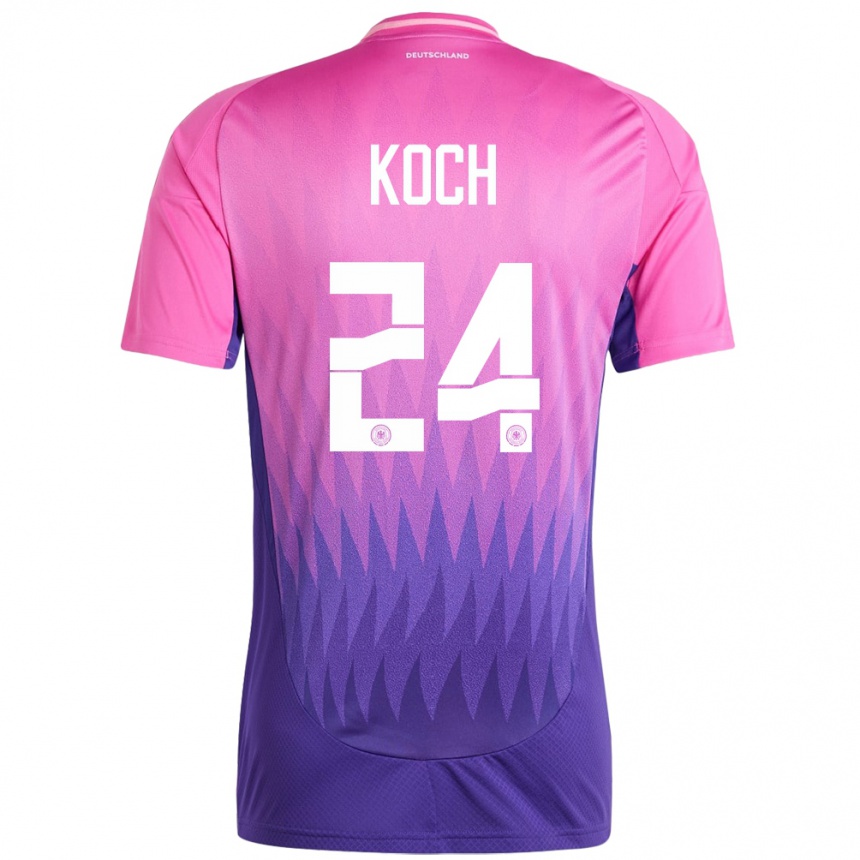 Vaikiškas Vokietija Robin Koch #24 Rožinė Violetinė Išvykos Marškinėliai 24-26 T-Shirt