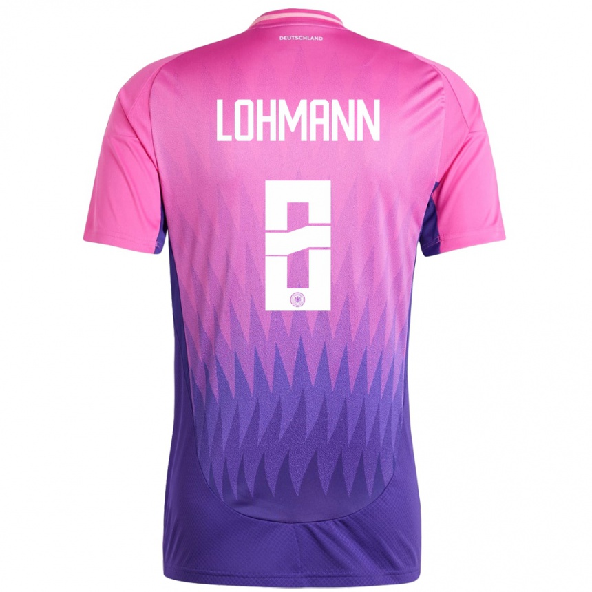 Vaikiškas Vokietija Sydney Lohmann #8 Rožinė Violetinė Išvykos Marškinėliai 24-26 T-Shirt