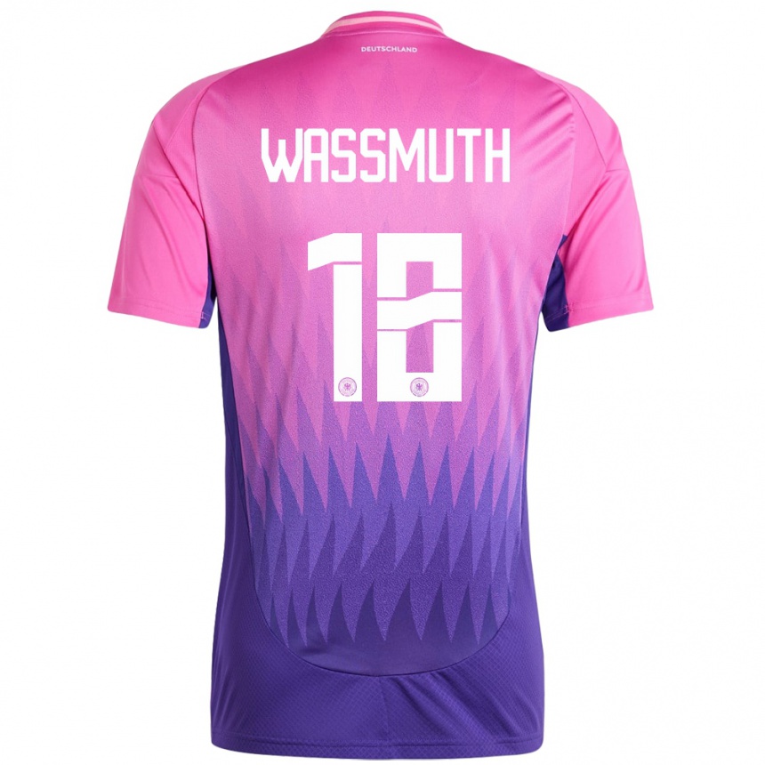 Vaikiškas Vokietija Tabea Wabmuth #18 Rožinė Violetinė Išvykos Marškinėliai 24-26 T-Shirt