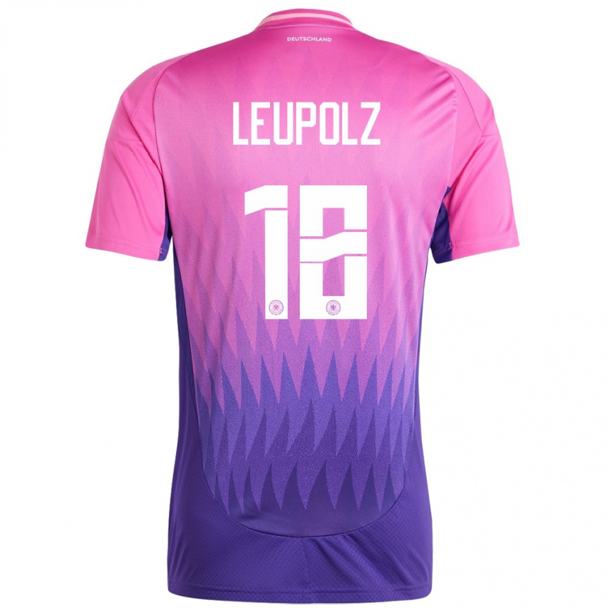 Vaikiškas Vokietija Melanie Leupolz #18 Rožinė Violetinė Išvykos Marškinėliai 24-26 T-Shirt