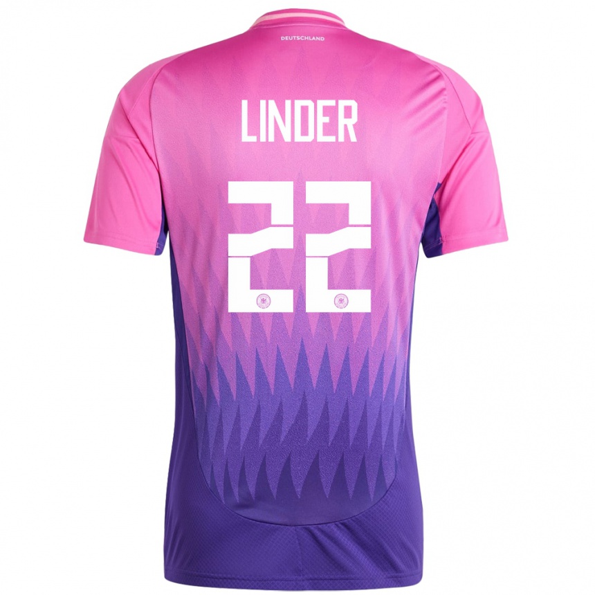 Vaikiškas Vokietija Sarai Linder #22 Rožinė Violetinė Išvykos Marškinėliai 24-26 T-Shirt