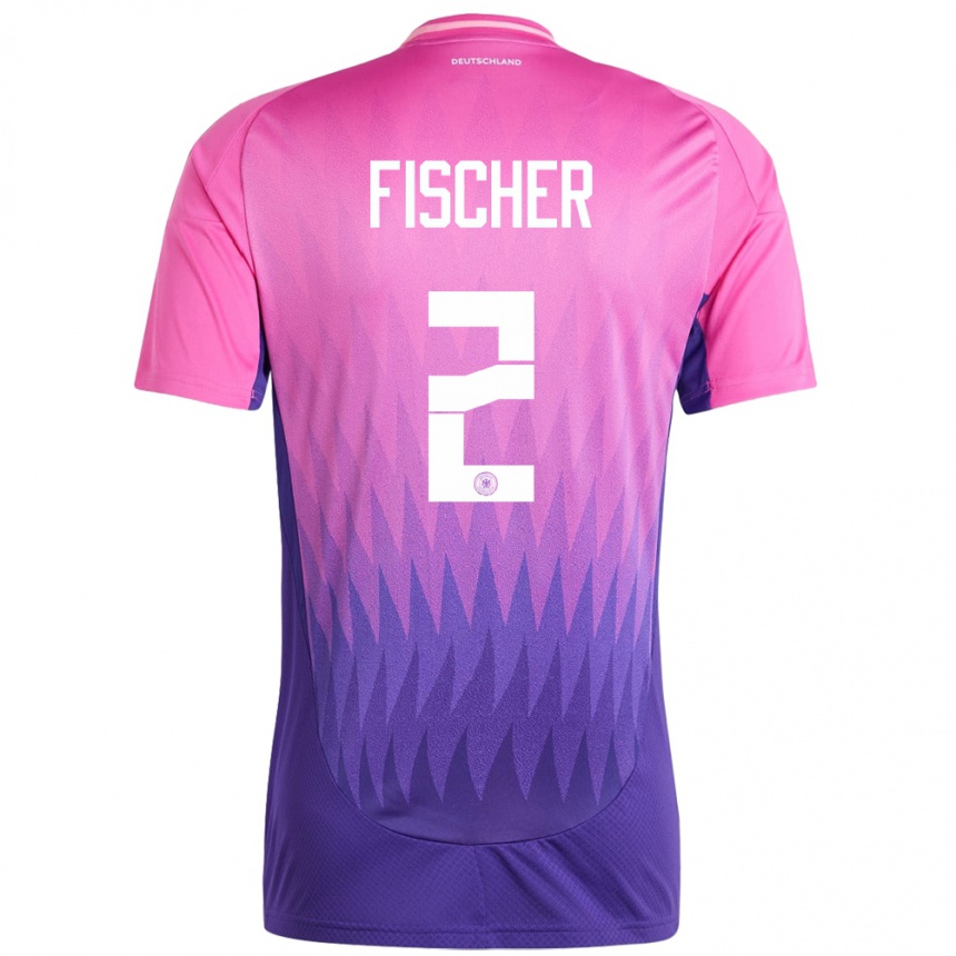 Vaikiškas Vokietija Kilian Fischer #2 Rožinė Violetinė Išvykos Marškinėliai 24-26 T-Shirt