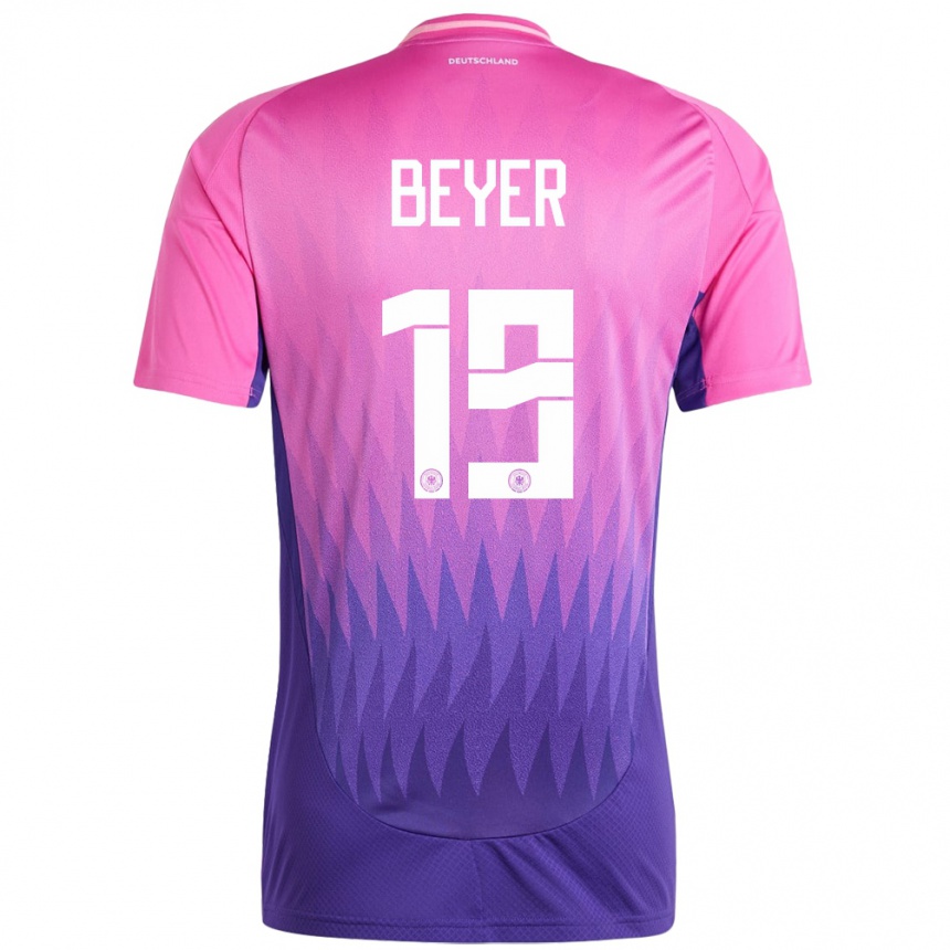 Vaikiškas Vokietija Jordan Beyer #19 Rožinė Violetinė Išvykos Marškinėliai 24-26 T-Shirt