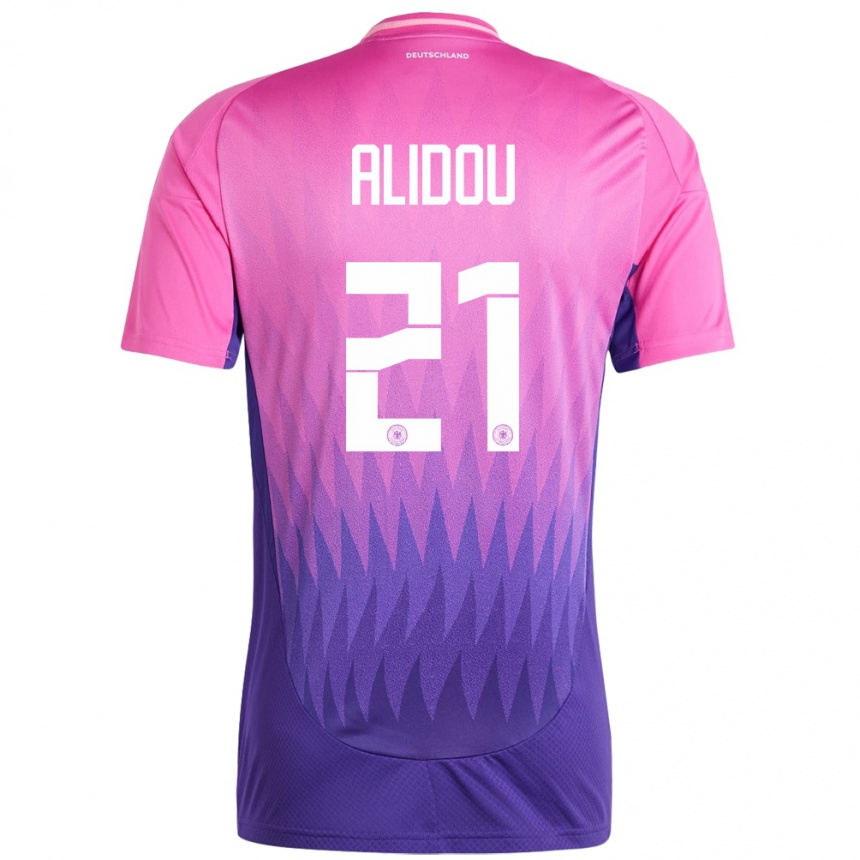 Vaikiškas Vokietija Faride Alidou #21 Rožinė Violetinė Išvykos Marškinėliai 24-26 T-Shirt