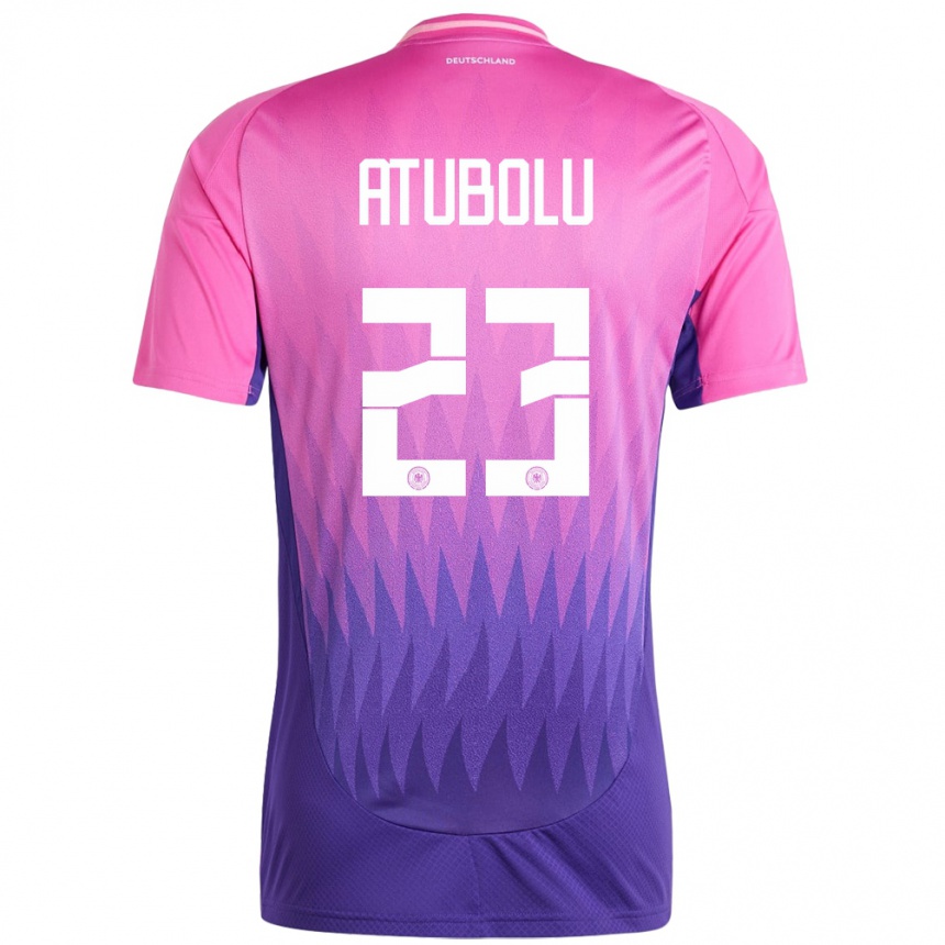 Vaikiškas Vokietija Noah Atubolu #23 Rožinė Violetinė Išvykos Marškinėliai 24-26 T-Shirt