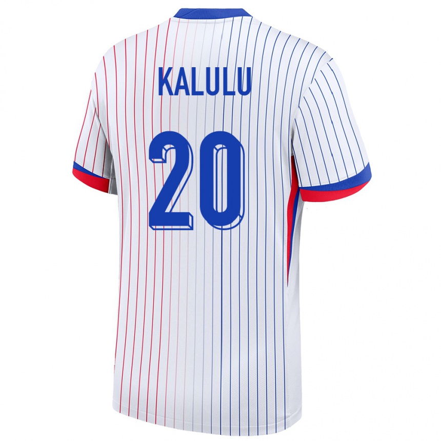 Vaikiškas Prancūzija Pierre Kalulu #20 Baltas Išvykos Marškinėliai 24-26 T-Shirt