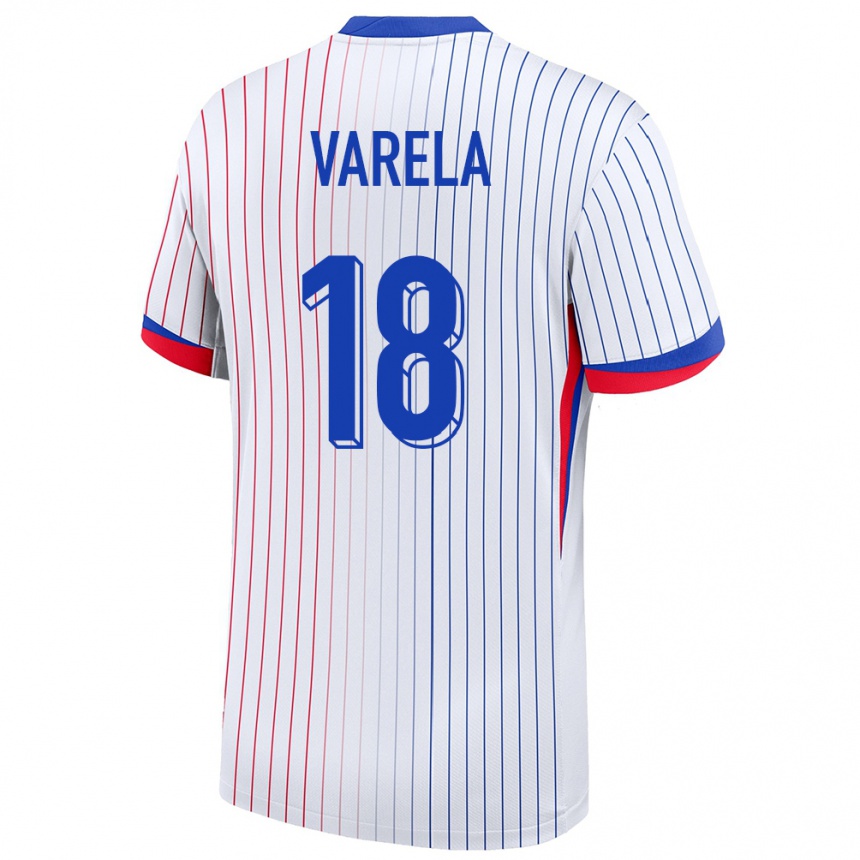 Vaikiškas Prancūzija Jordan Varela #18 Baltas Išvykos Marškinėliai 24-26 T-Shirt