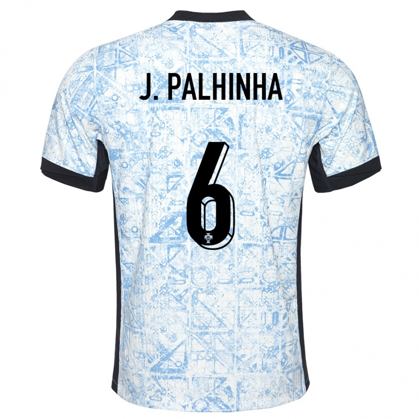 Vaikiškas Portugalija Joao Palhinha #6 Kreminė Mėlyna Išvykos Marškinėliai 24-26 T-Shirt