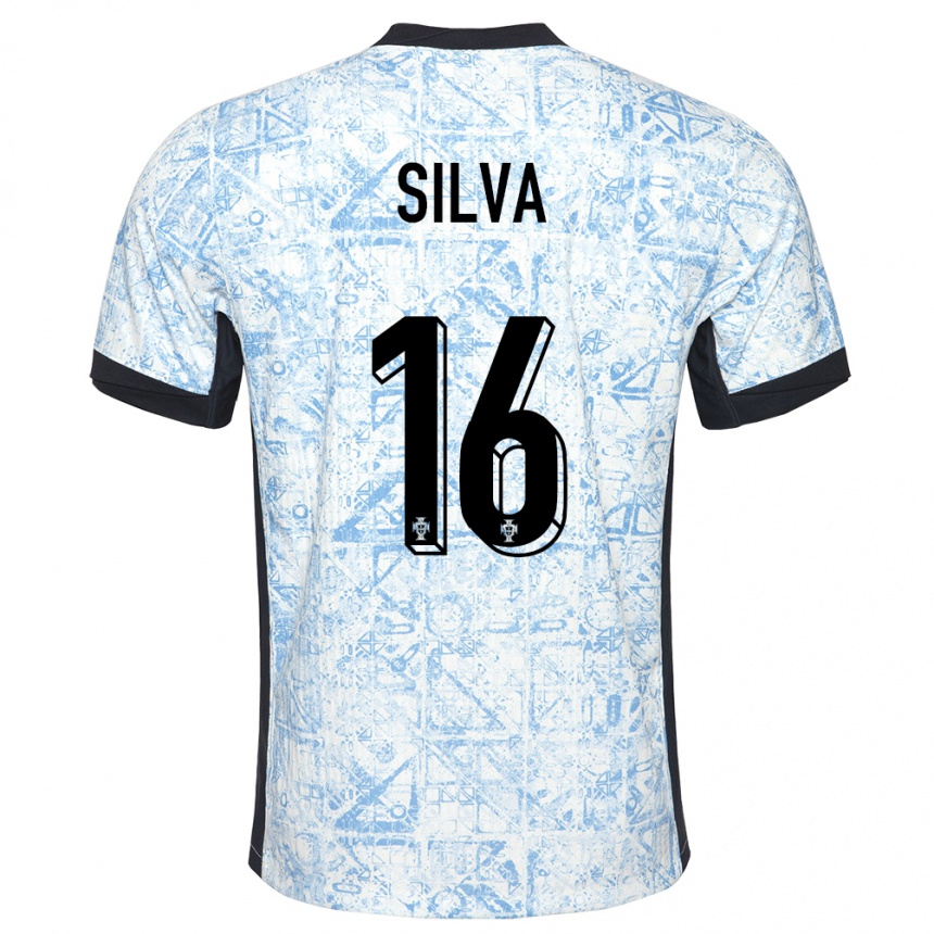 Vaikiškas Portugalija Diana Silva #16 Kreminė Mėlyna Išvykos Marškinėliai 24-26 T-Shirt