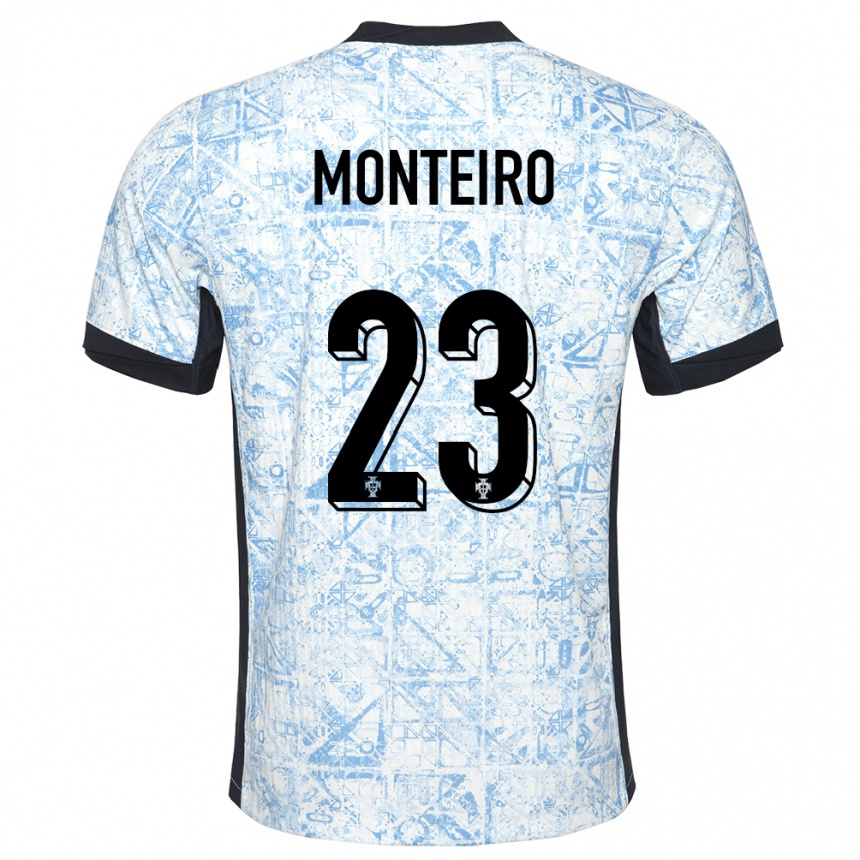 Vaikiškas Portugalija David Monteiro #23 Kreminė Mėlyna Išvykos Marškinėliai 24-26 T-Shirt