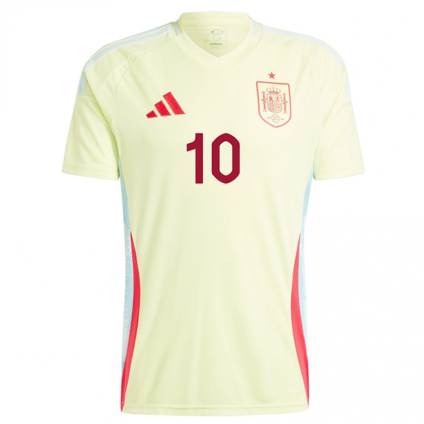 Vaikiškas Ispanija Marco Asensio #10 Geltona Išvykos Marškinėliai 24-26 T-Shirt