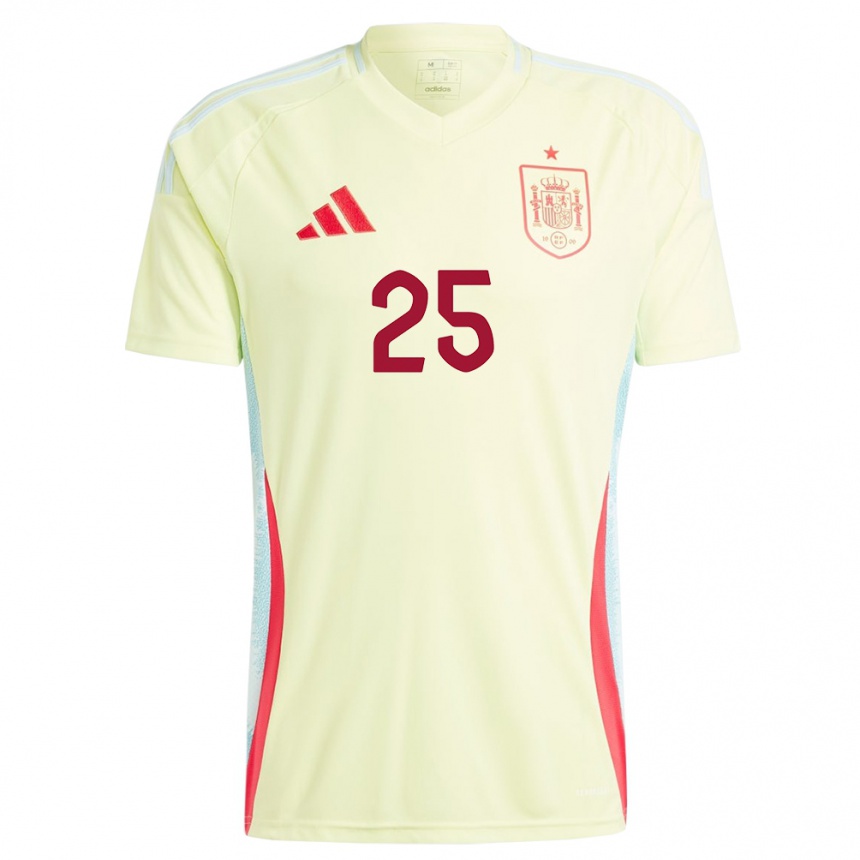 Vaikiškas Ispanija Ainhoa Vicente #25 Geltona Išvykos Marškinėliai 24-26 T-Shirt