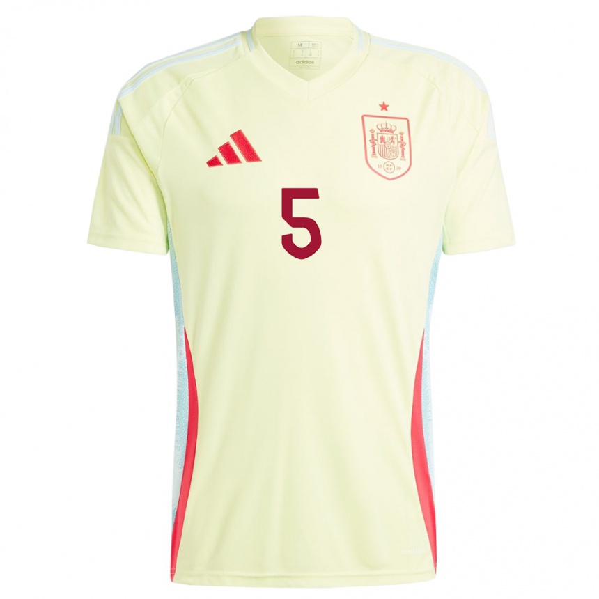 Vaikiškas Ispanija Ivana Andres #5 Geltona Išvykos Marškinėliai 24-26 T-Shirt