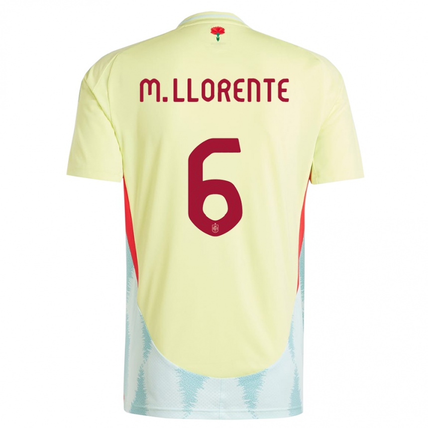 Vaikiškas Ispanija Marcos Llorente #6 Geltona Išvykos Marškinėliai 24-26 T-Shirt