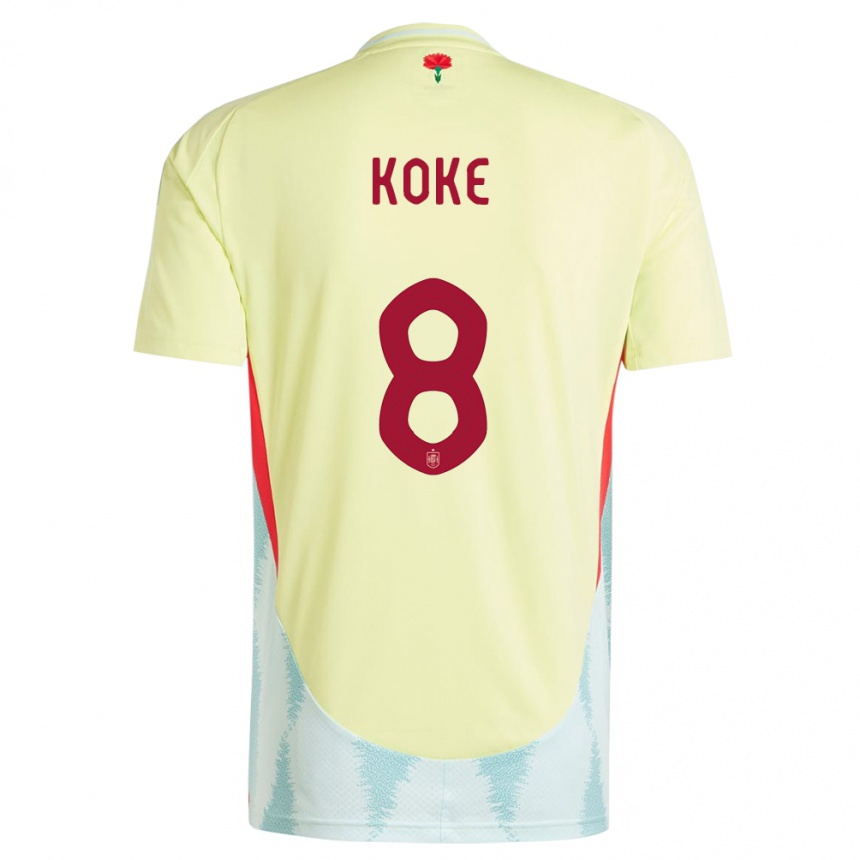 Vaikiškas Ispanija Koke #8 Geltona Išvykos Marškinėliai 24-26 T-Shirt