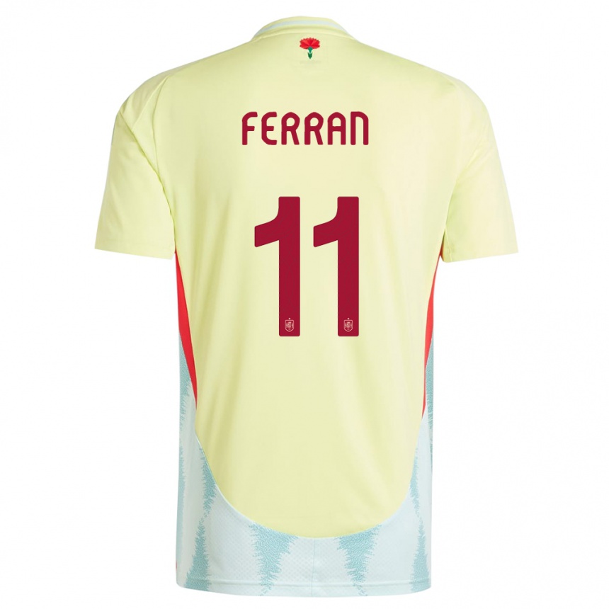 Vaikiškas Ispanija Ferran Torres #11 Geltona Išvykos Marškinėliai 24-26 T-Shirt