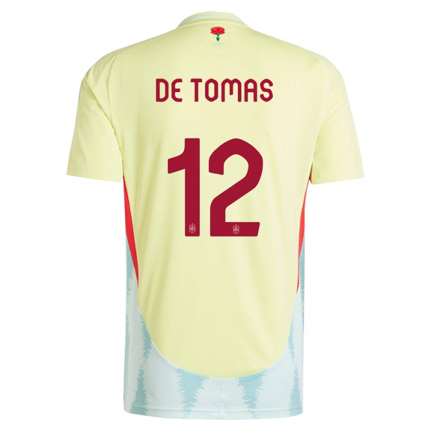 Vaikiškas Ispanija Raul De Tomas #12 Geltona Išvykos Marškinėliai 24-26 T-Shirt