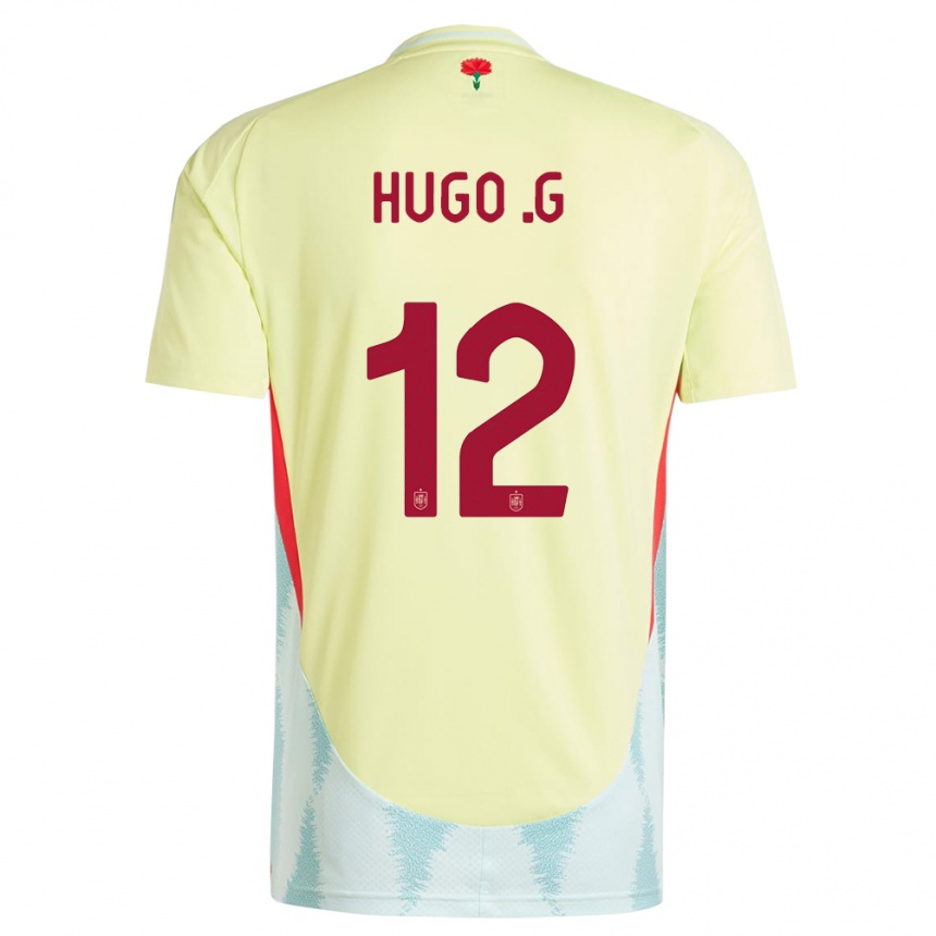 Vaikiškas Ispanija Hugo Guillamon #12 Geltona Išvykos Marškinėliai 24-26 T-Shirt