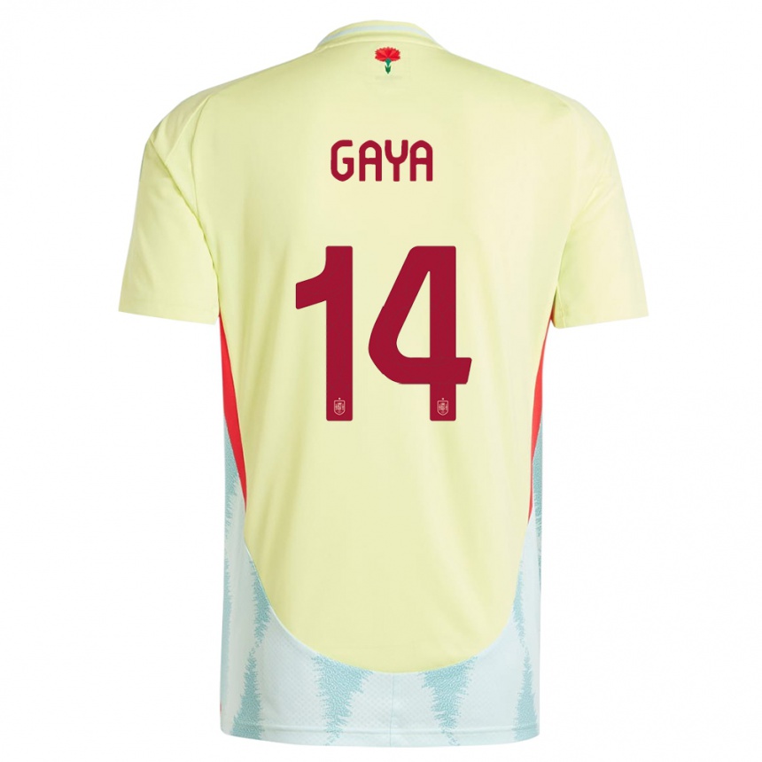 Vaikiškas Ispanija Jose Gaya #14 Geltona Išvykos Marškinėliai 24-26 T-Shirt