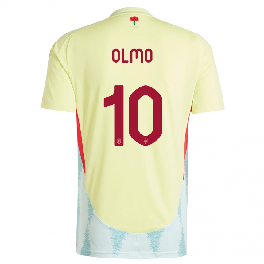 Vaikiškas Ispanija Dani Olmo #10 Geltona Išvykos Marškinėliai 24-26 T-Shirt