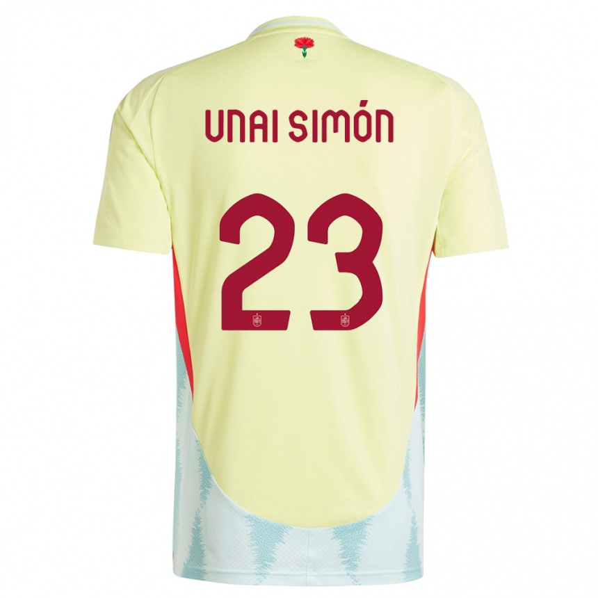 Vaikiškas Ispanija Unai Simon #23 Geltona Išvykos Marškinėliai 24-26 T-Shirt