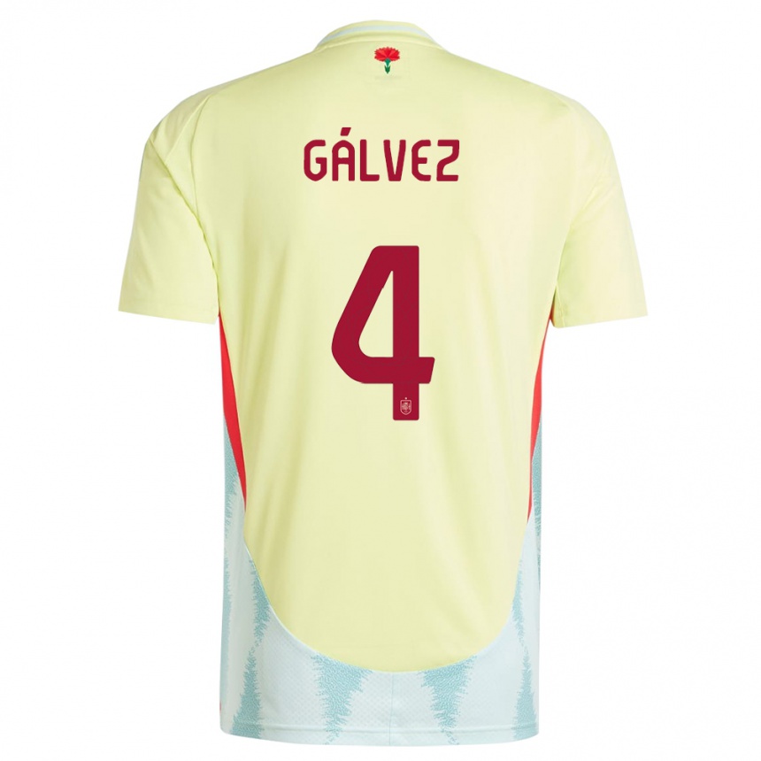 Vaikiškas Ispanija Rocio Galvez #4 Geltona Išvykos Marškinėliai 24-26 T-Shirt