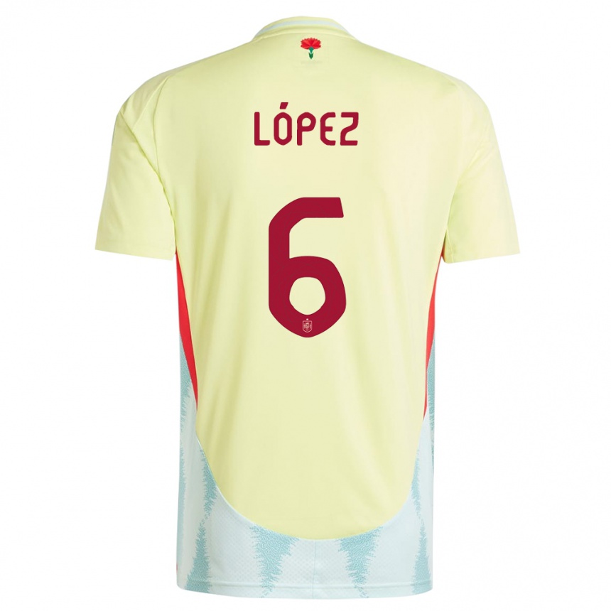 Vaikiškas Ispanija Maitane Lopez #6 Geltona Išvykos Marškinėliai 24-26 T-Shirt