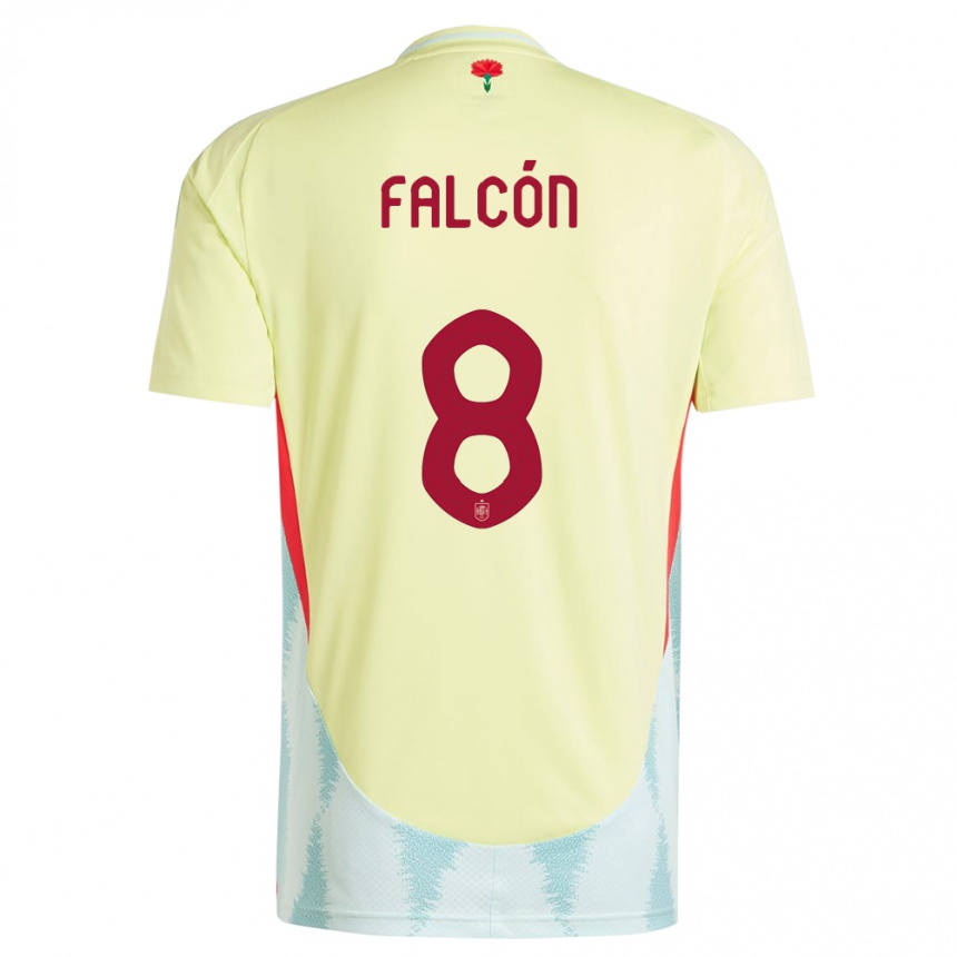 Vaikiškas Ispanija Andrea Falcon #8 Geltona Išvykos Marškinėliai 24-26 T-Shirt