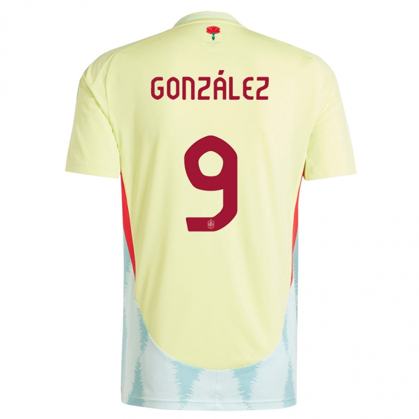 Vaikiškas Ispanija Esther Gonzalez #9 Geltona Išvykos Marškinėliai 24-26 T-Shirt