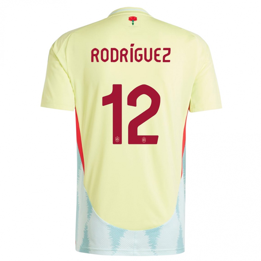 Vaikiškas Ispanija Lucia Rodriguez #12 Geltona Išvykos Marškinėliai 24-26 T-Shirt