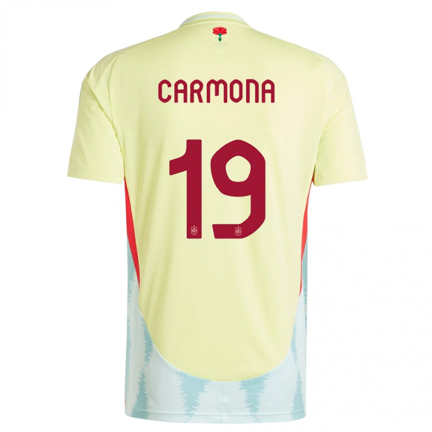 Vaikiškas Ispanija Olga Carmona #19 Geltona Išvykos Marškinėliai 24-26 T-Shirt