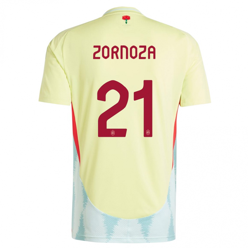 Vaikiškas Ispanija Claudia Zornoza #21 Geltona Išvykos Marškinėliai 24-26 T-Shirt