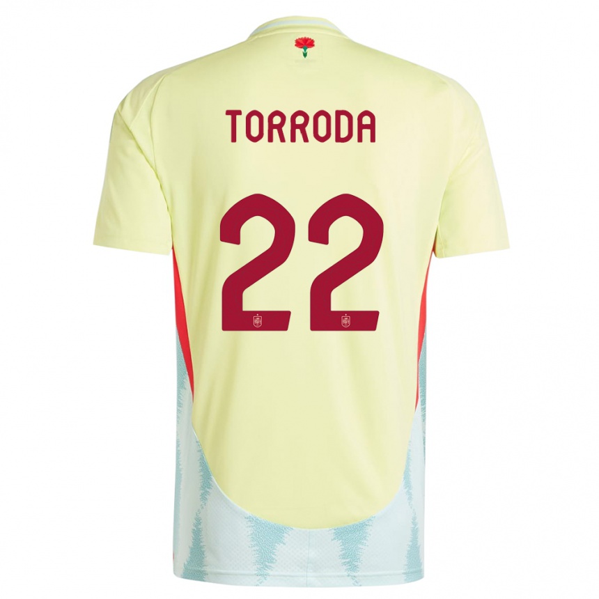 Vaikiškas Ispanija Anna Torroda #22 Geltona Išvykos Marškinėliai 24-26 T-Shirt