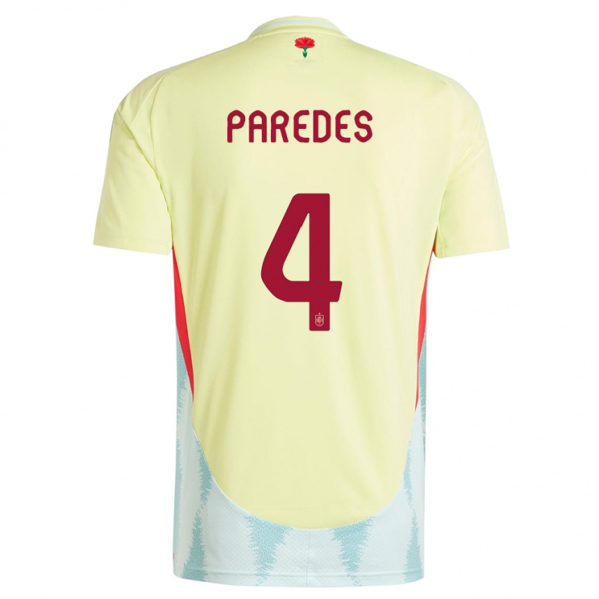 Vaikiškas Ispanija Irene Paredes #4 Geltona Išvykos Marškinėliai 24-26 T-Shirt