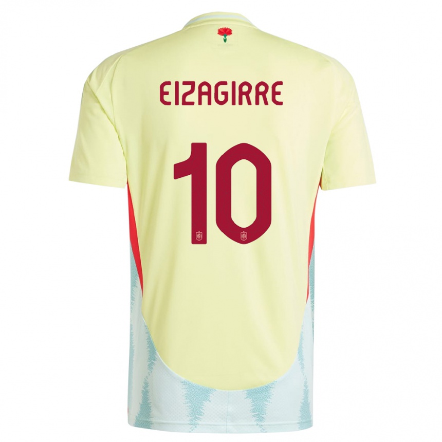 Vaikiškas Ispanija Nerea Eizagirre #10 Geltona Išvykos Marškinėliai 24-26 T-Shirt