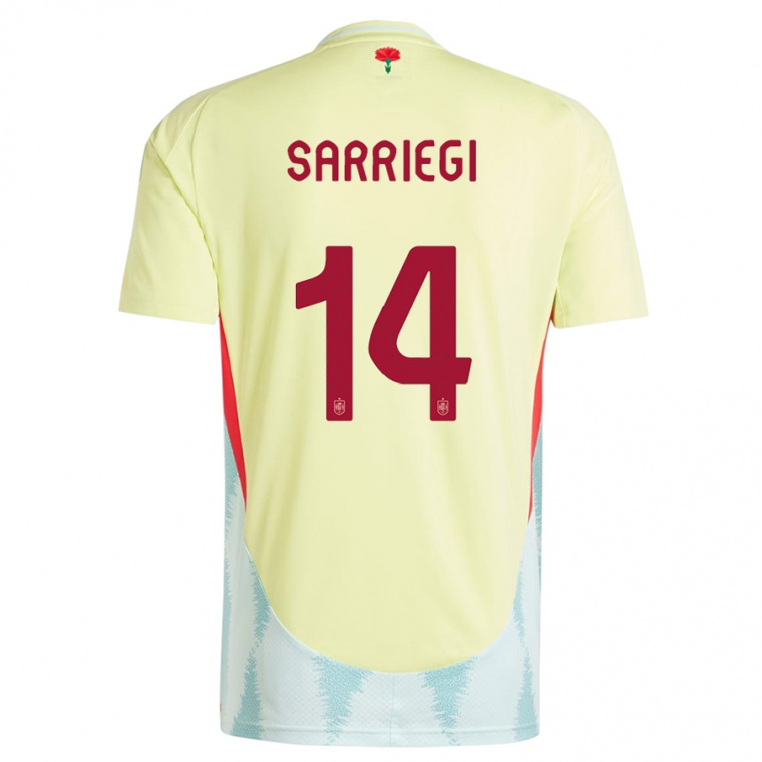 Vaikiškas Ispanija Amaiur Sarriegi #14 Geltona Išvykos Marškinėliai 24-26 T-Shirt