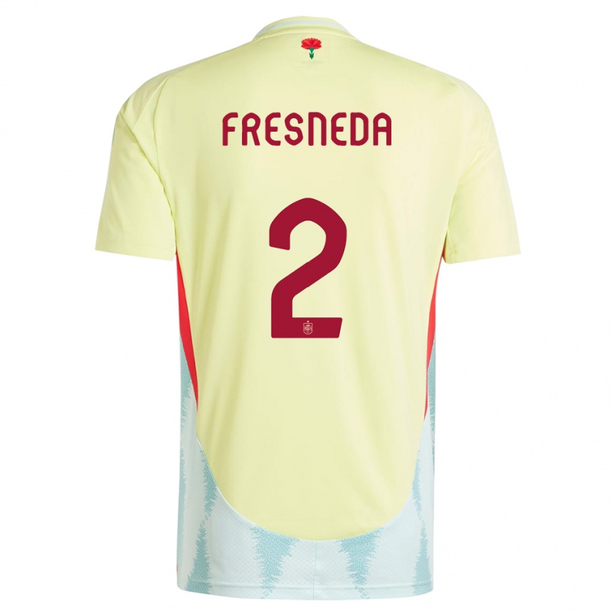 Vaikiškas Ispanija Ivan Fresneda #2 Geltona Išvykos Marškinėliai 24-26 T-Shirt