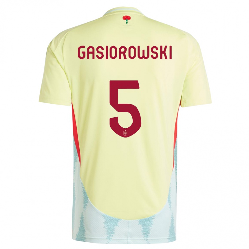 Vaikiškas Ispanija Yarek Gasiorowski #5 Geltona Išvykos Marškinėliai 24-26 T-Shirt