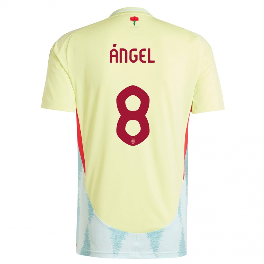 Vaikiškas Ispanija Manuel Angel #8 Geltona Išvykos Marškinėliai 24-26 T-Shirt