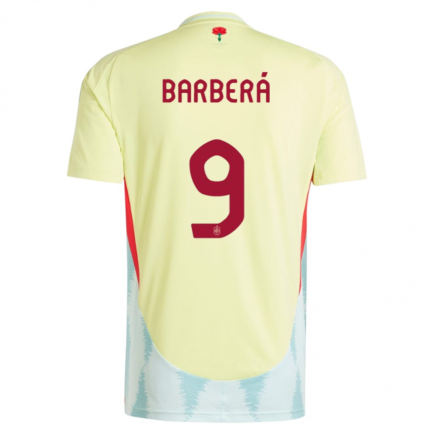 Vaikiškas Ispanija Victor Barbera #9 Geltona Išvykos Marškinėliai 24-26 T-Shirt