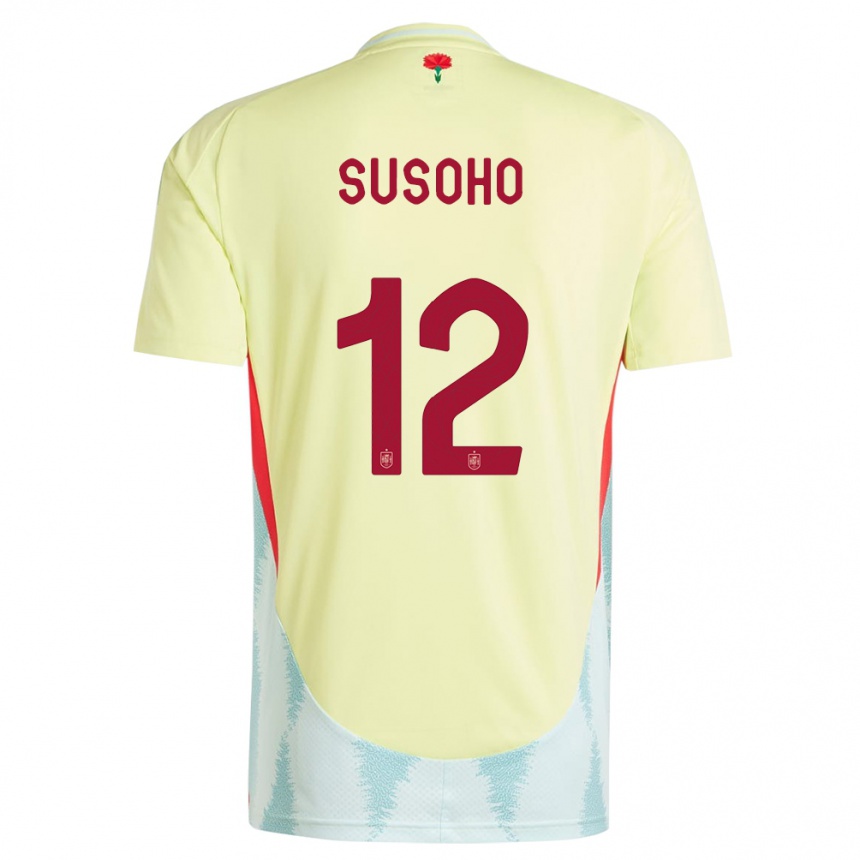 Vaikiškas Ispanija Mahamadou Susoho #12 Geltona Išvykos Marškinėliai 24-26 T-Shirt