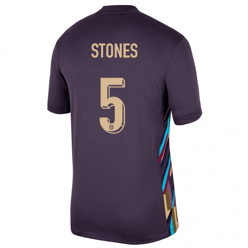 Vaikiškas Anglija John Stones #5 Tamsi Razina Išvykos Marškinėliai 24-26 T-Shirt