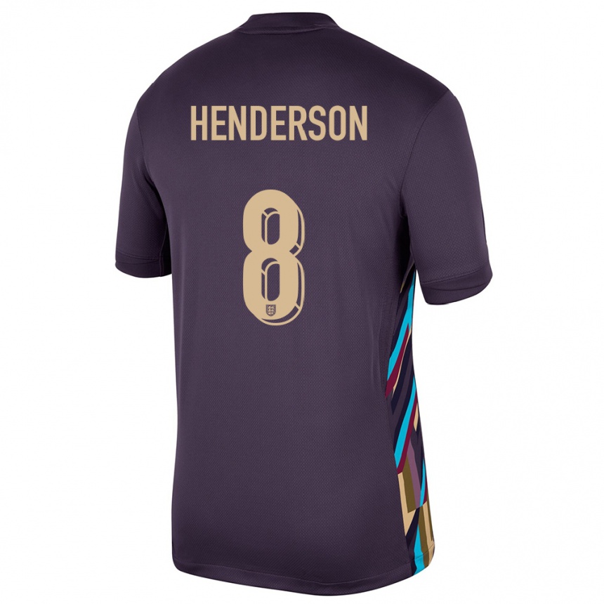 Vaikiškas Anglija Jordan Henderson #8 Tamsi Razina Išvykos Marškinėliai 24-26 T-Shirt