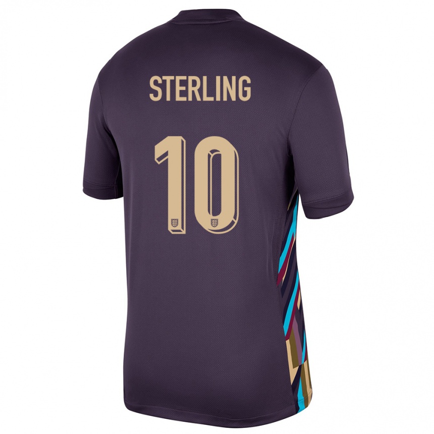 Vaikiškas Anglija Raheem Sterling #10 Tamsi Razina Išvykos Marškinėliai 24-26 T-Shirt