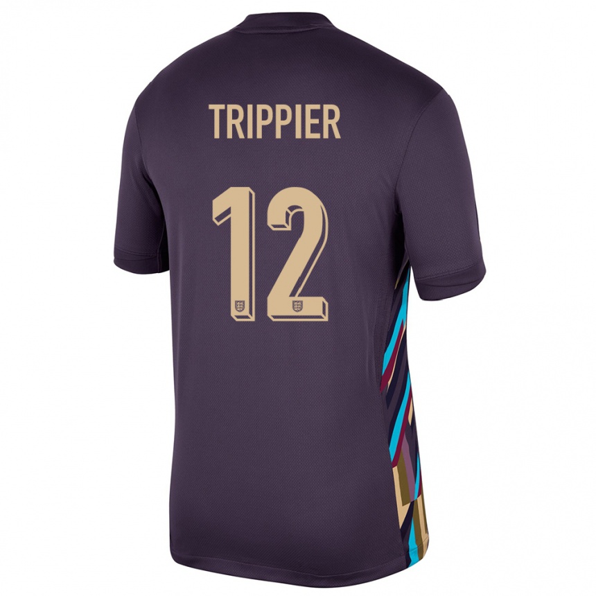 Vaikiškas Anglija Kieran Trippier #12 Tamsi Razina Išvykos Marškinėliai 24-26 T-Shirt