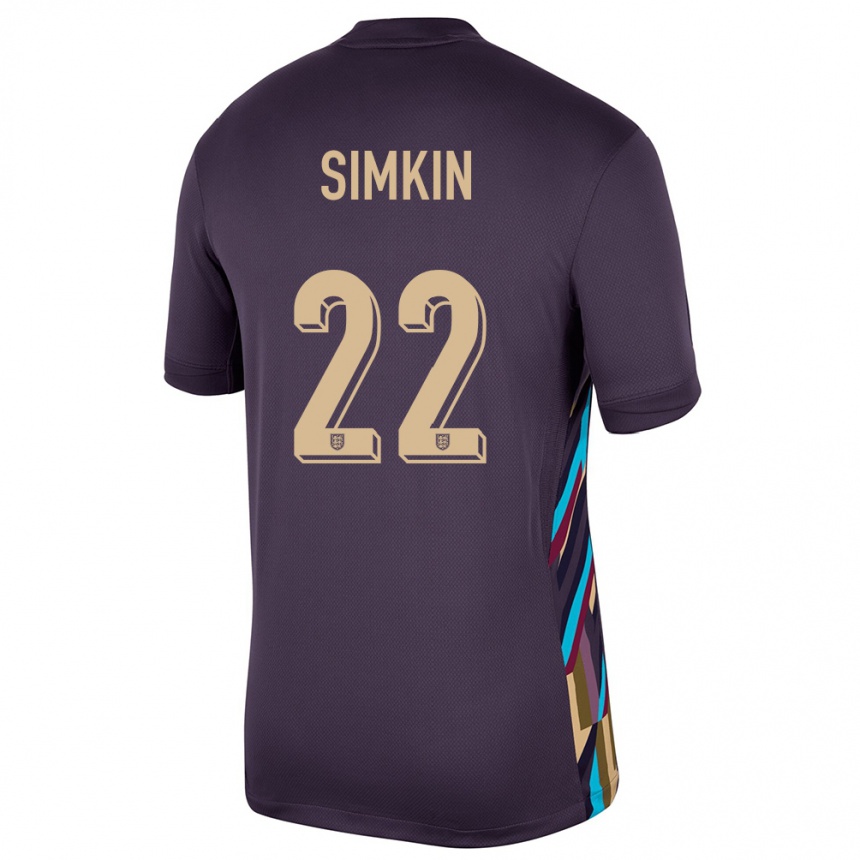 Vaikiškas Anglija Tommy Simkin #22 Tamsi Razina Išvykos Marškinėliai 24-26 T-Shirt